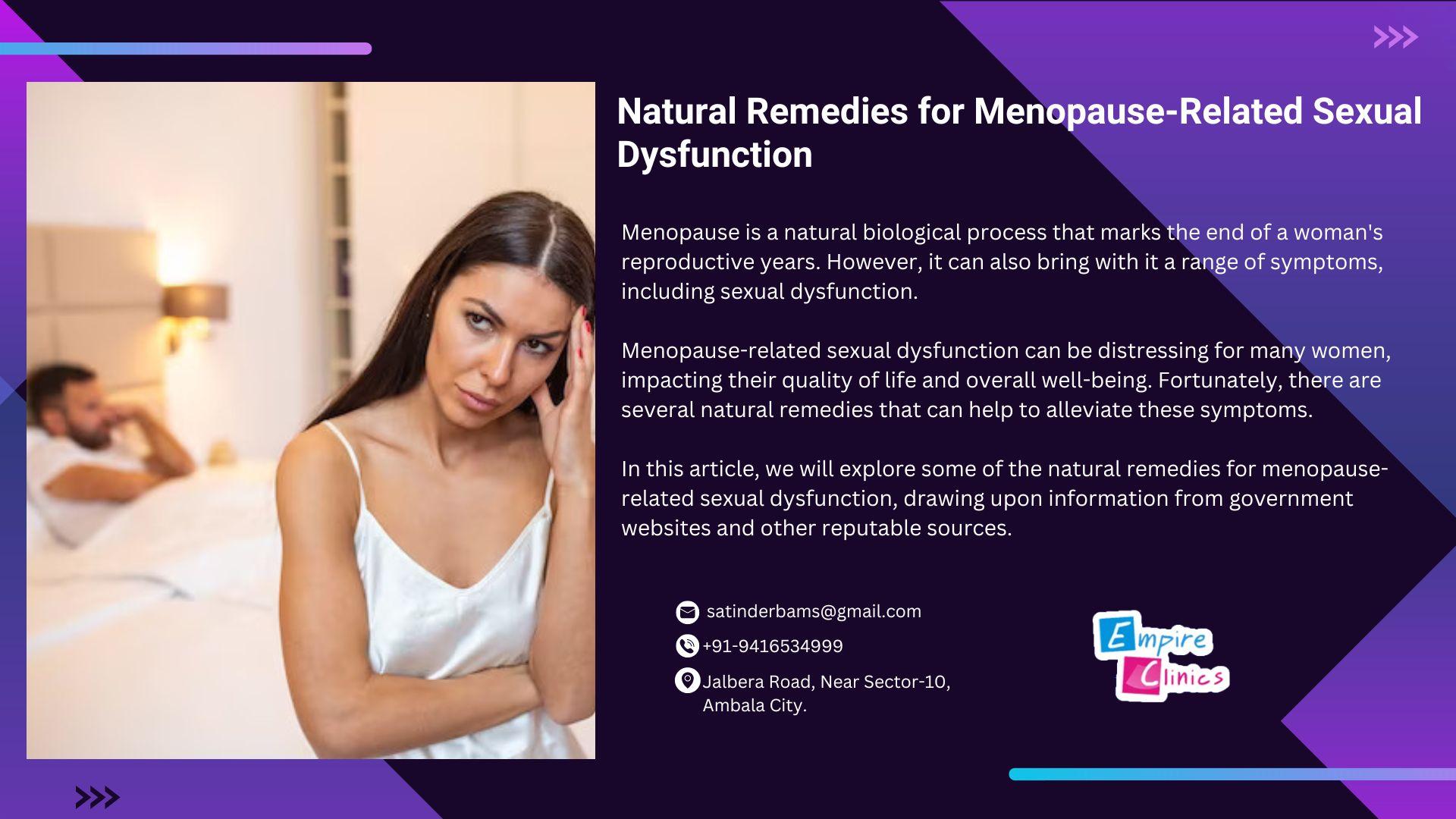 Natural Remedies for Menopause-Related Sexual Dysfunction